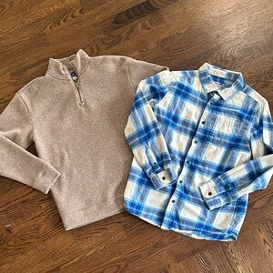 Old Navy Pullover Sweater Blue Plaid FlannelButton Down Shirt Bundle